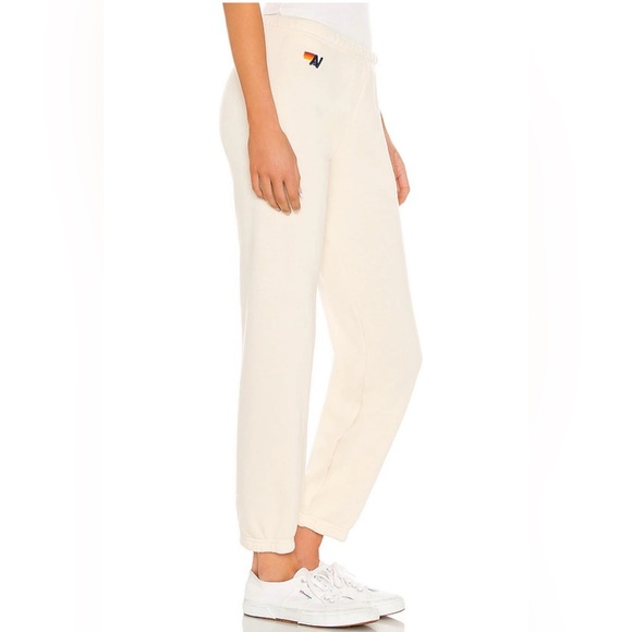 Aviator Nation Cream Joggers with Multicolor Stripe - Picture 2 of 9